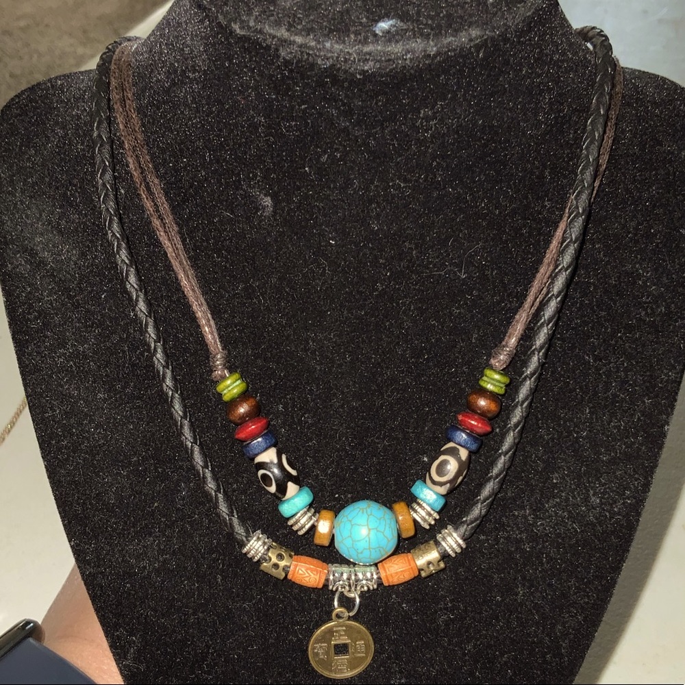 Leather Boho Adjustable Necklace